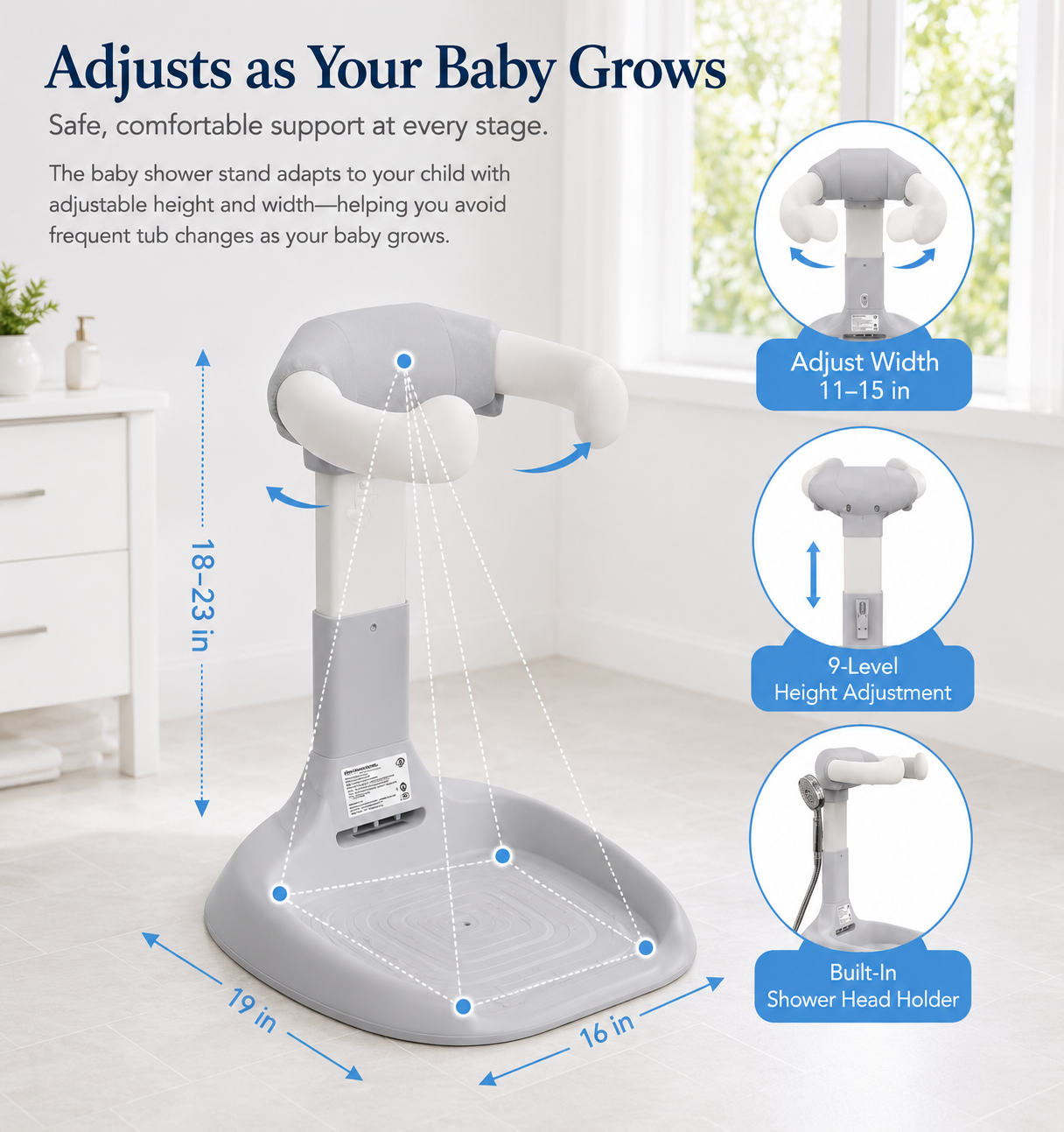 Free Shipping✈️Baby Standing Bath Support Rack