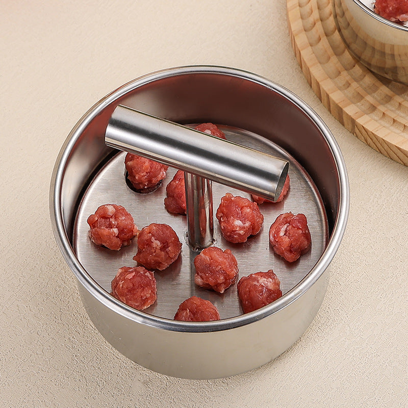 🥳HOT SALE🥳💞10K+ SOLD! Meatball Mould 304 steel, 6/12 holes & ergonomic. Perfect balls every time – grab yours! ✅