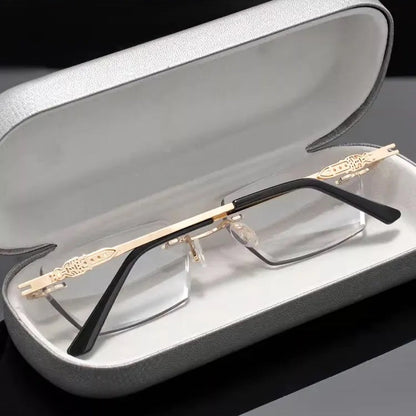 🎁50% OFF👓️Metal Frameless Highgrade Reading Glasses🔥Blocks Blue Light, Radiation, and ultraviolet rays, Relieves Eye Fatigue