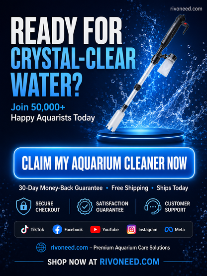 🐠50% OFF NOW! Electric Aquarium Gravel Cleaner – Powerful Suction Fish Tank Vacuum Siphon, Easy Gravel Cleaning & Water Changing, Automatic Aquarium Maintenance Tool