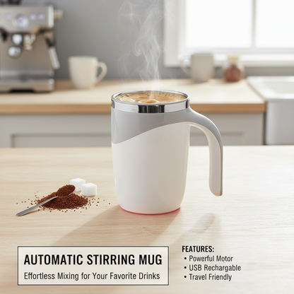 Automatic Mixing Cup Electric Rotating Coffee Cup Stainless Steel Mug Milk Shake Rotating Magnetic Mug Water Cups