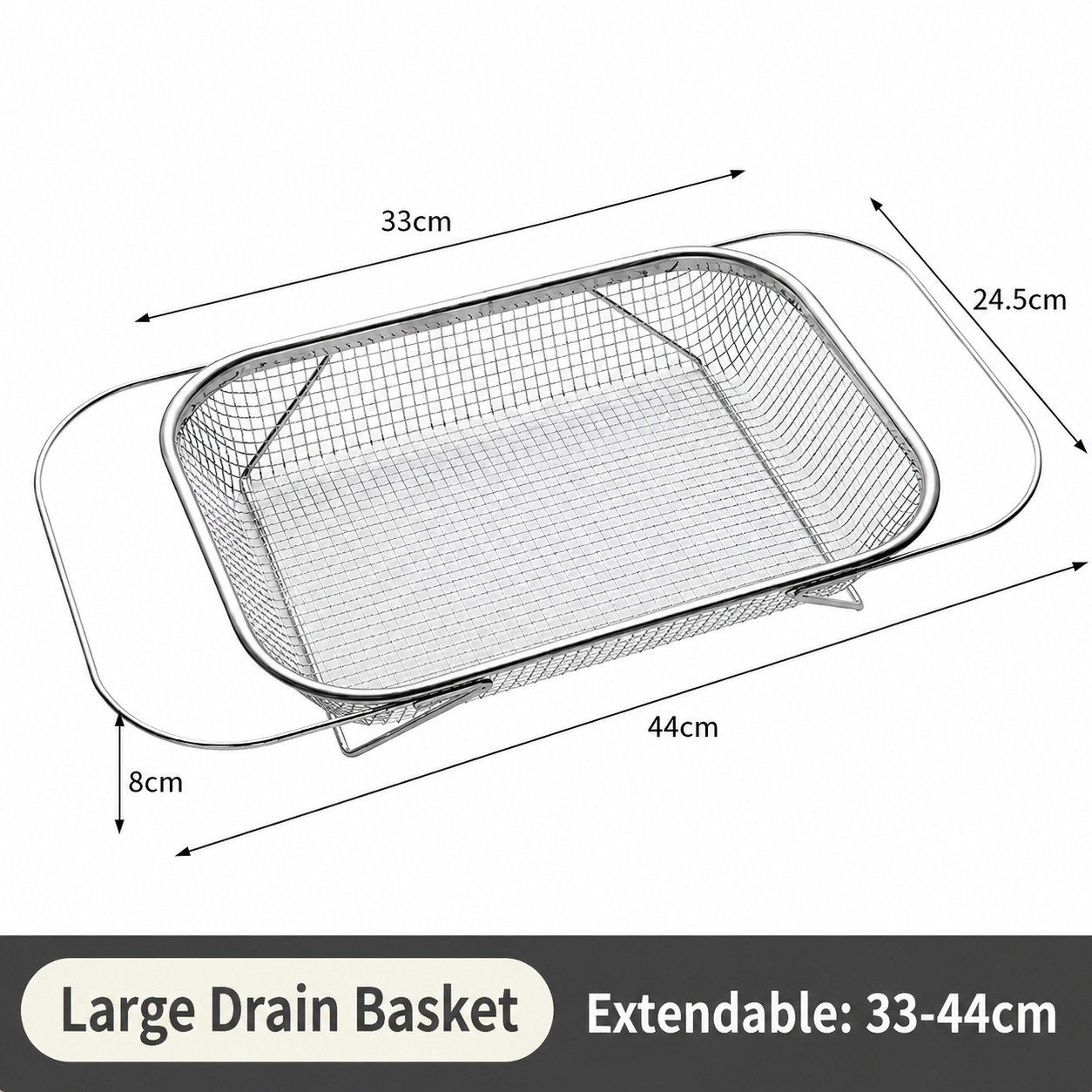 304 Expandable Over-the-Sink Colander Basket – Wash, Drain & Dry with Ease