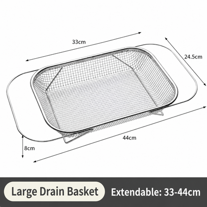 304 Expandable Over-the-Sink Colander Basket – Wash, Drain & Dry with Ease
