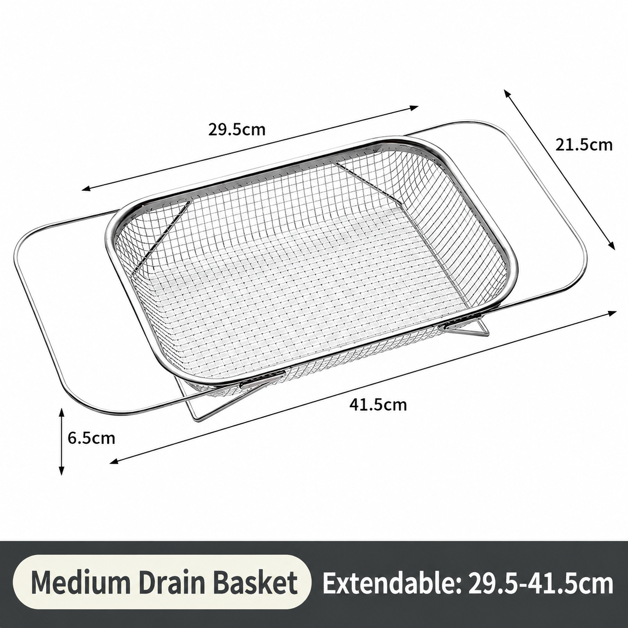 304 Expandable Over-the-Sink Colander Basket – Wash, Drain & Dry with Ease