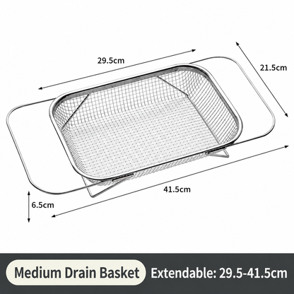 304 Expandable Over-the-Sink Colander Basket – Wash, Drain & Dry with Ease