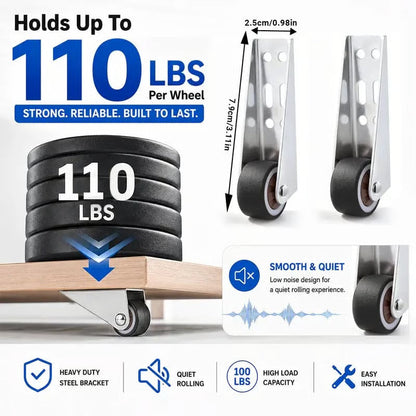 Vertical Track Roller Wheel, Heavy Duty 110LBS Sliding Door Bottom Guide