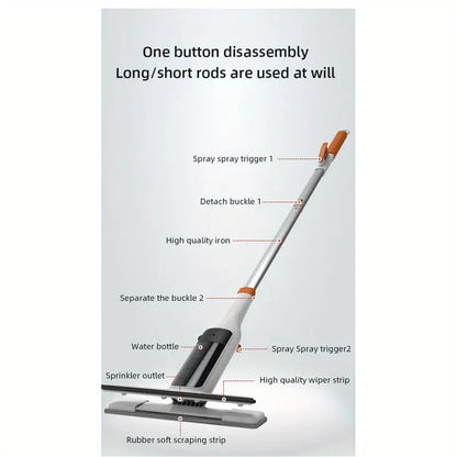 3-in-1 Glass Cleaning Kit with Spray, Wash and Scraper - Great for tall windows, shower doors and car windshields - Durable metal pole, includes silicone scraper