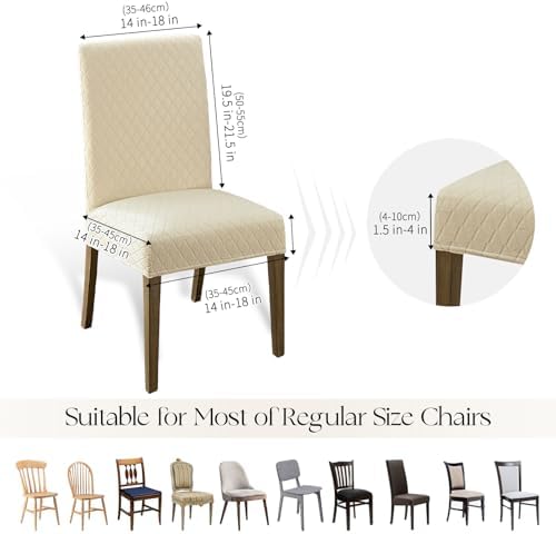 Premium Solid Waterproof Stretch Chair Covers for Home, Kitchen, Banquet