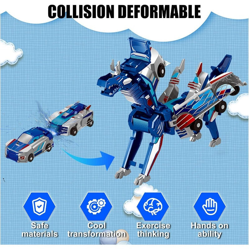 2-in-1 Transforming Race Car Dinosaur Automatic Transforming Toy