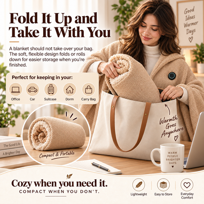 USB Heated Wearable Blanket – 3 Heat Settings & Soft Double-Sided Comfort