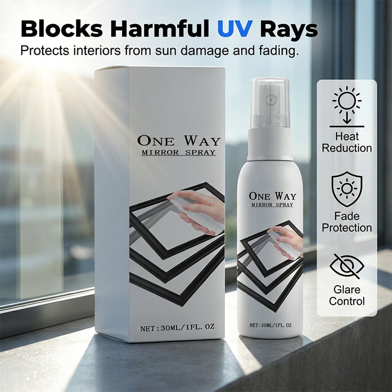 🪟 50% OFF Reflective Window Spray | One-Way Mirror Privacy Shield for Home & Car