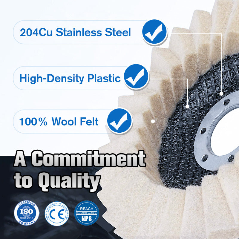 ⚒️ Premium Wool Felt Polishing Flap Disc for Angle Grinders-Mirror Finish Made Easy