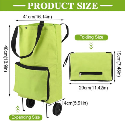 ❄️50% Off!🛒2-in-1 Foldable Shopping Trolley – Sturdy Shopping Bag on Wheels for Supermarket, Market & Travel