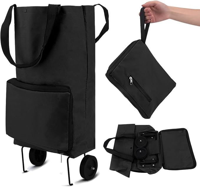 ❄️50% Off!🛒2-in-1 Foldable Shopping Trolley – Sturdy Shopping Bag on Wheels for Supermarket, Market & Travel
