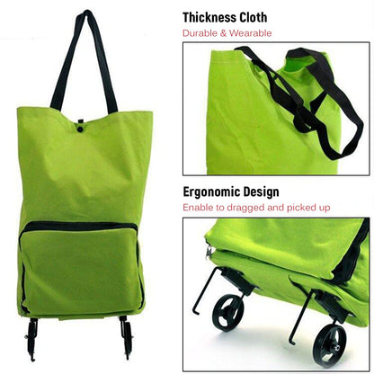 ❄️50% Off!🛒2-in-1 Foldable Shopping Trolley – Sturdy Shopping Bag on Wheels for Supermarket, Market & Travel