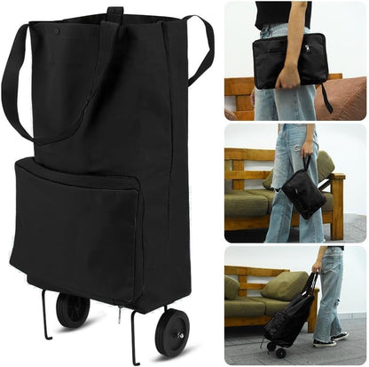 ❄️50% Off!🛒2-in-1 Foldable Shopping Trolley – Sturdy Shopping Bag on Wheels for Supermarket, Market & Travel