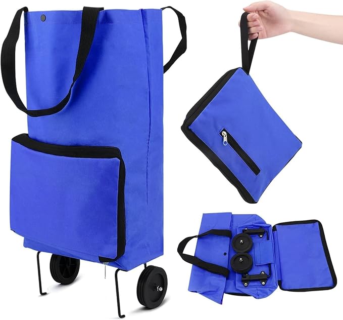 ❄️50% Off!🛒2-in-1 Foldable Shopping Trolley – Sturdy Shopping Bag on Wheels for Supermarket, Market & Travel