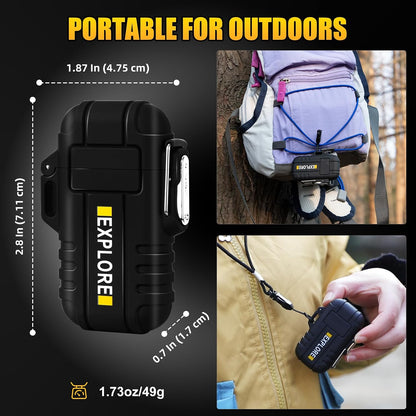 🔥 Gas-Free Electric Lighter Rechargeable USB-C with LED Flashlight