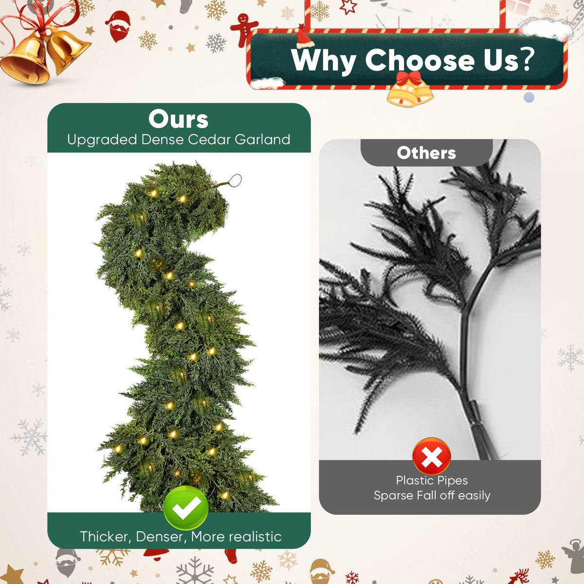 🏆5K+ people purchased it in the past week💥 Pre-lit Christmas Cedar Garland