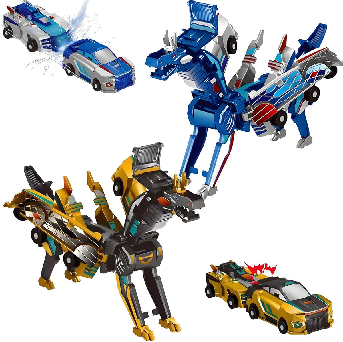 2-in-1 Transforming Race Car Dinosaur Automatic Transforming Toy