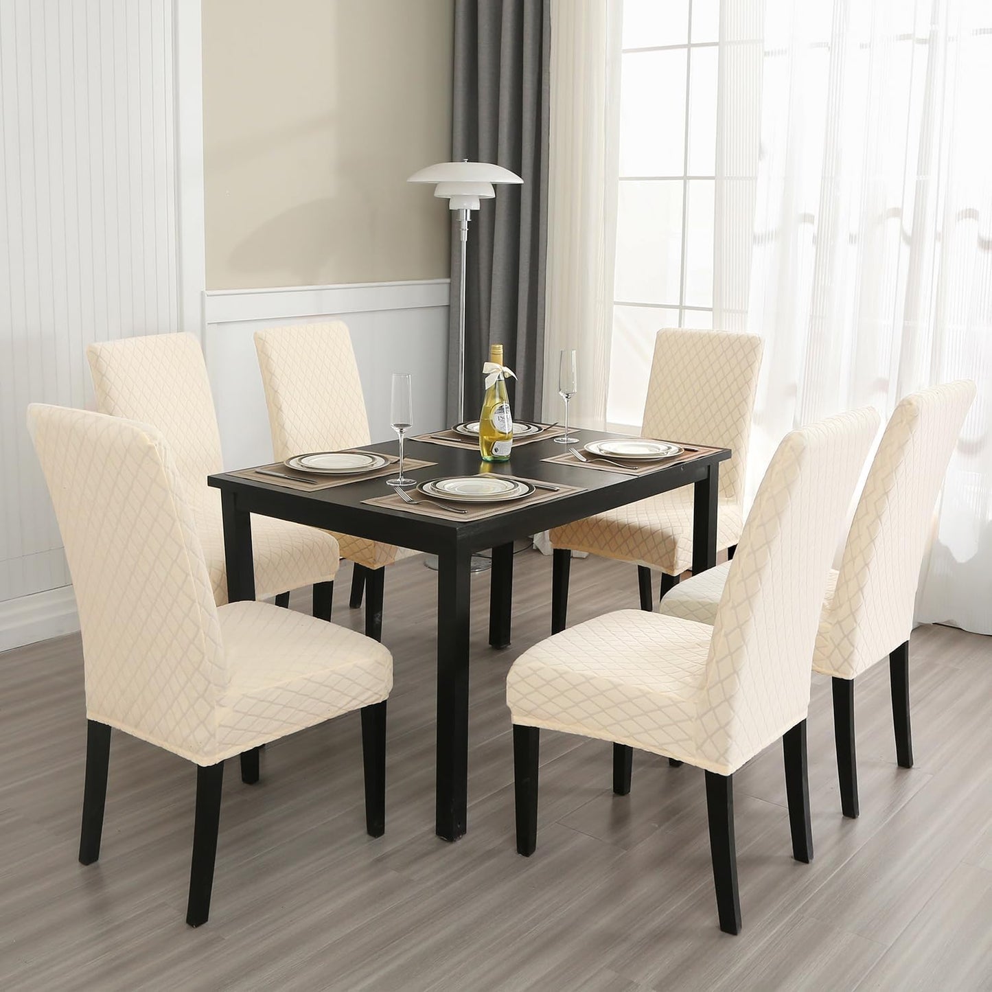 Premium Solid Waterproof Stretch Chair Covers for Home, Kitchen, Banquet