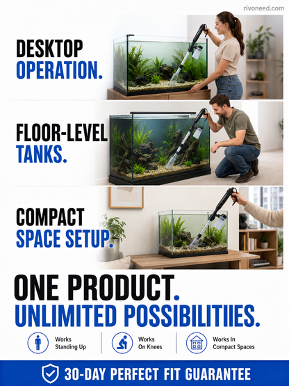 🐠50% OFF NOW! Electric Aquarium Gravel Cleaner – Powerful Suction Fish Tank Vacuum Siphon, Easy Gravel Cleaning & Water Changing, Automatic Aquarium Maintenance Tool