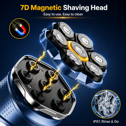 🔥 7D Electric Head Shaver for Men – Wet & Dry Magnetic Rotary Razor