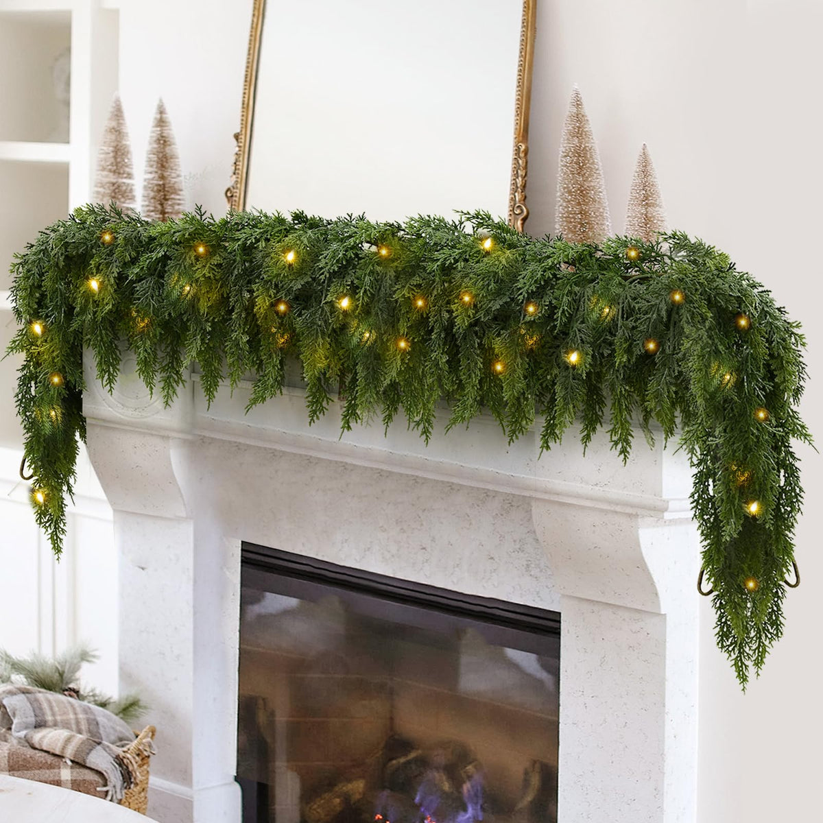 🏆5K+ people purchased it in the past week💥 Pre-lit Christmas Cedar Garland
