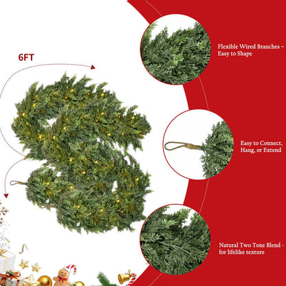 🏆5K+ people purchased it in the past week💥 Pre-lit Christmas Cedar Garland