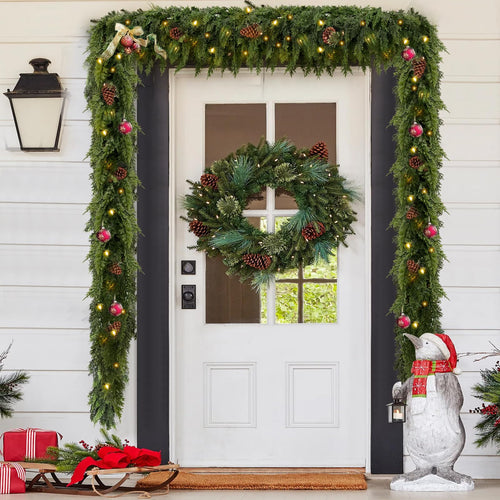 🏆5K+ people purchased it in the past week💥 Pre-lit Christmas Cedar Garland