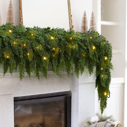 🏆5K+ people purchased it in the past week💥 Pre-lit Christmas Cedar Garland