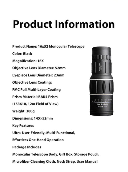 ⏳ 50% OFF🔥Used by American Mountain Guides! 100x HD Monocular, IPX5 Waterproof & Fog-Proof🧭🔭