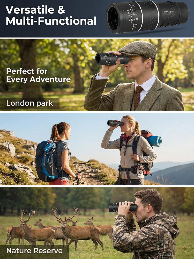 ⏳ 50% OFF🔥Used by American Mountain Guides! 100x HD Monocular, IPX5 Waterproof & Fog-Proof🧭🔭