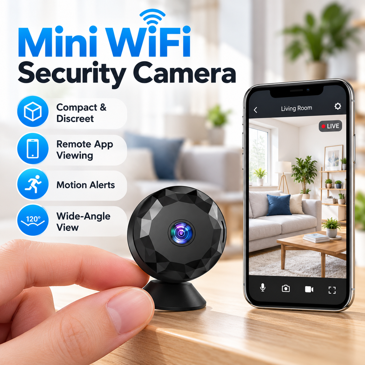 📷 Mini WiFi Security Camera – Motion Alerts & Remote Viewing