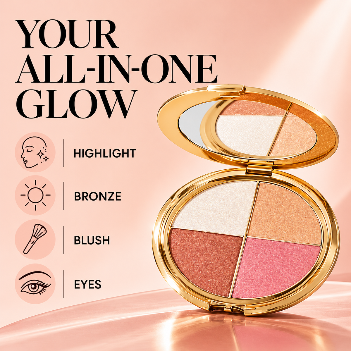 ✨ 4-in-1 Face Glow Palette – One Palette, Endless Looks