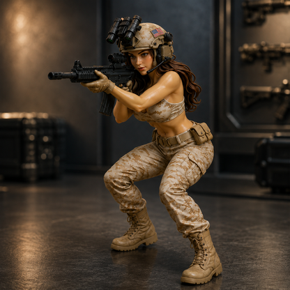 ❤️100K+ SOLD!✨ Tactical Beauty Desktop Collectible - A-Kneeling Firing Position
