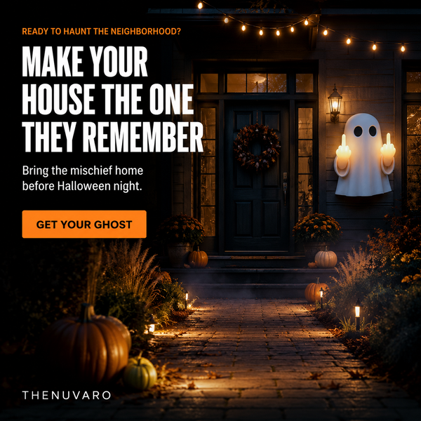 Halloween 50% Off Sale👻Ghost Wall Light, Cute Ghost Night Light with Middle Finger Gesture, Funny LED Wall Lamp for Bedroom Halloween Decor Home Office Gift