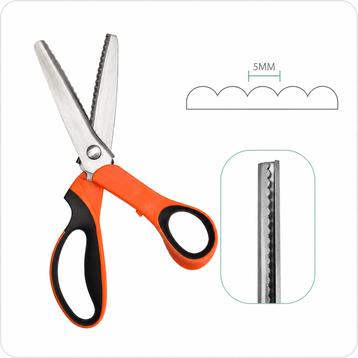 💥Last Day Special Sale 50% OFF✂ Premium Stainless Steel Pinking Shears – Ergonomic Soft-Grip, Zigzag Cut✂️
