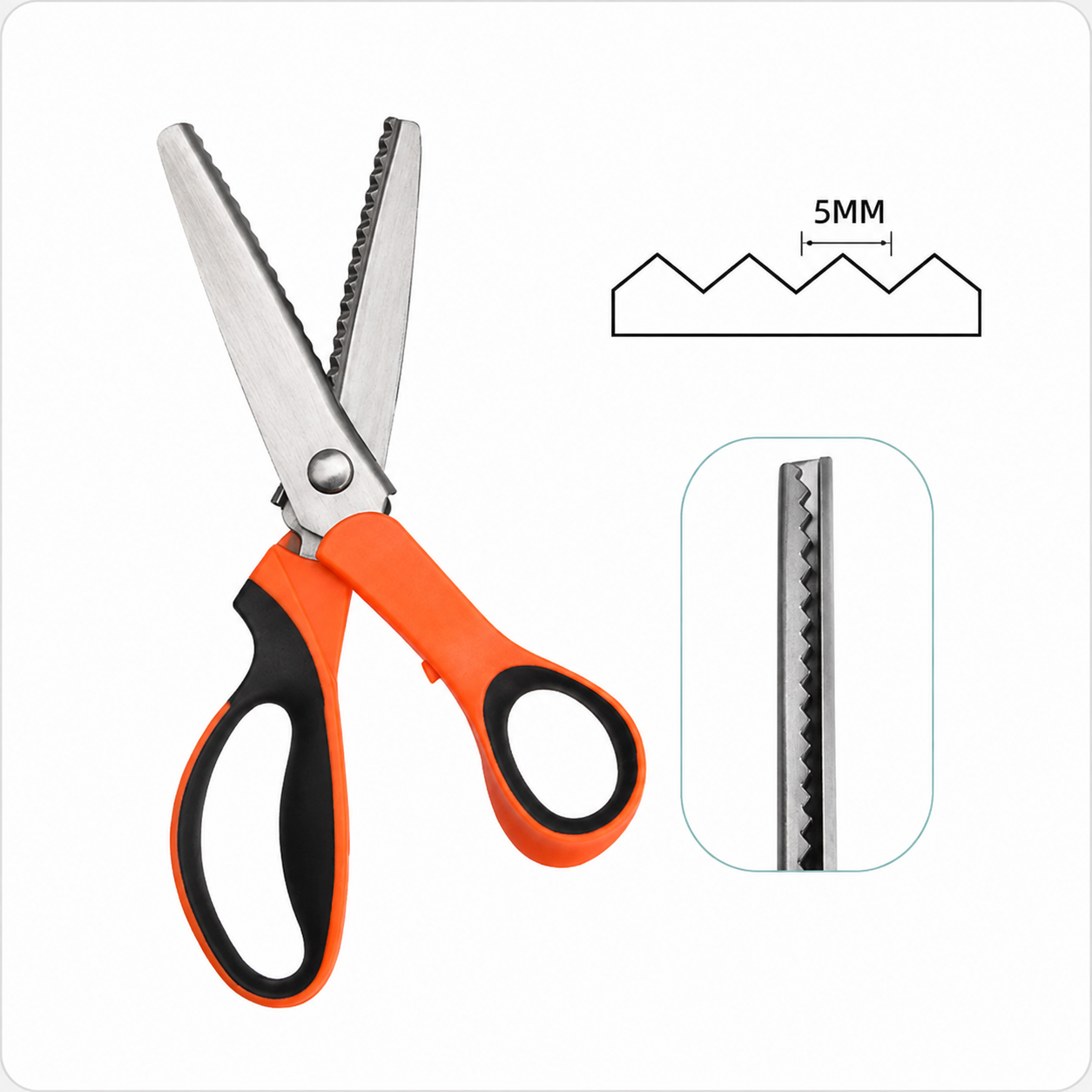 💥Last Day Special Sale 50% OFF✂ Premium Stainless Steel Pinking Shears – Ergonomic Soft-Grip, Zigzag Cut✂️