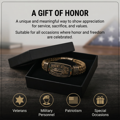 💥SAVE 40% 🎖️ Operation Desert Storm Veteran Paracord Bracelet | Honor Gulf War 1990-1991 Service Members
