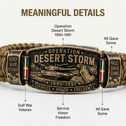 💥SAVE 40% 🎖️ Operation Desert Storm Veteran Paracord Bracelet | Honor Gulf War 1990-1991 Service Members