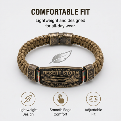 💥SAVE 40% 🎖️ Operation Desert Storm Veteran Paracord Bracelet | Honor Gulf War 1990-1991 Service Members