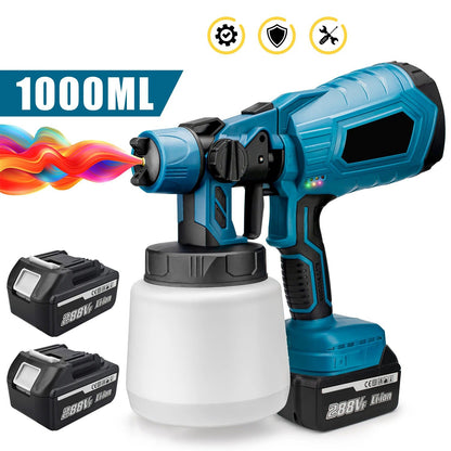 🎨 Cordless Electric Paint Sprayer – 1000ML High-Power Spray Gun with Battery