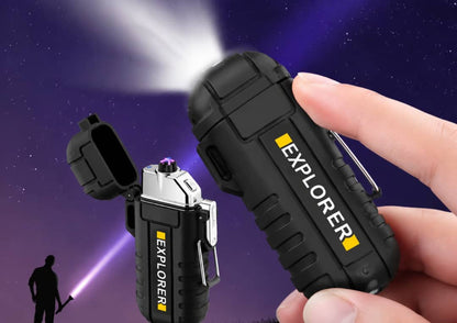 🔥 Gas-Free Electric Lighter Rechargeable USB-C with LED Flashlight