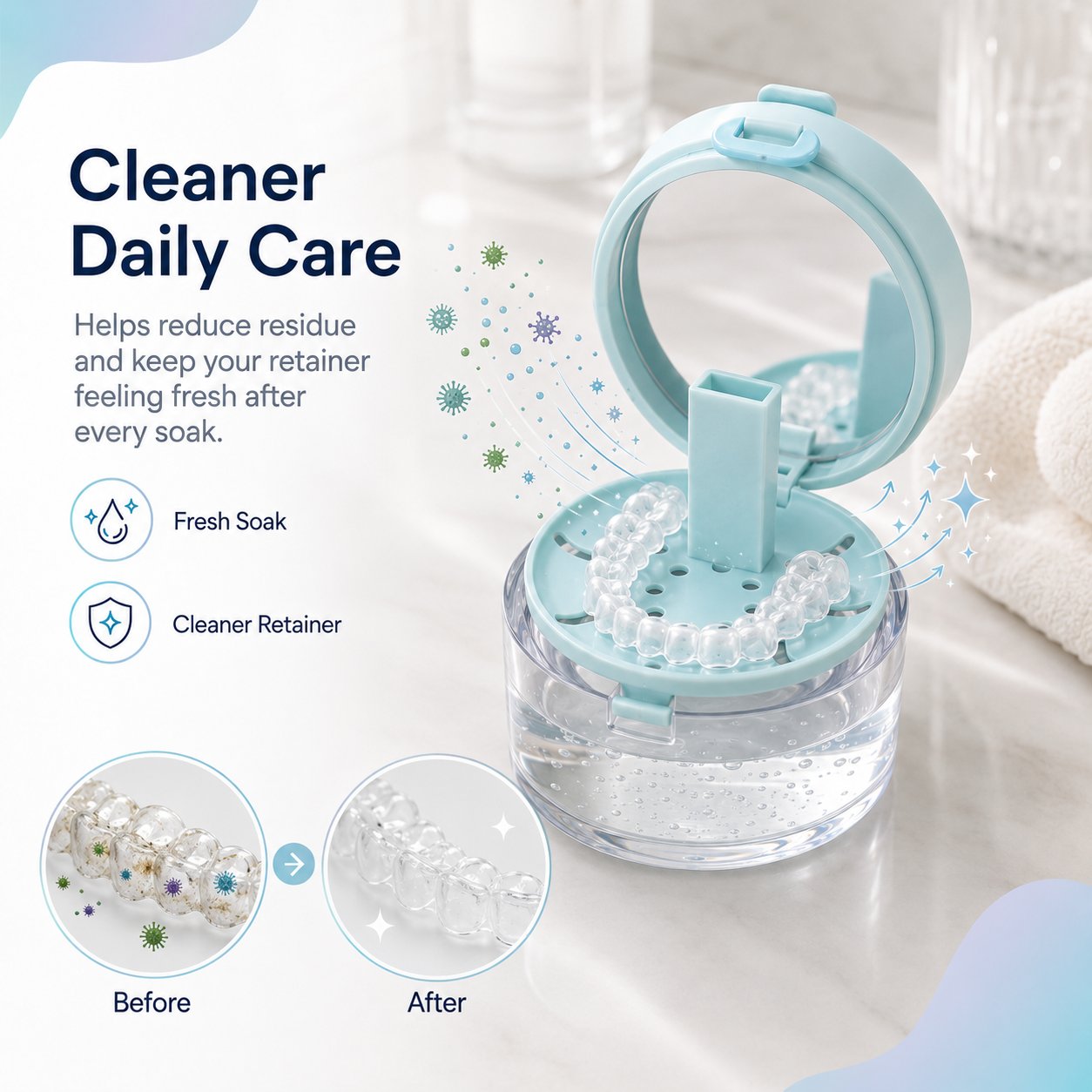 🏆100K+ SOLD! 💧Portable Retainer and Denture Cleaning Case with Magnetic Lifting Tray