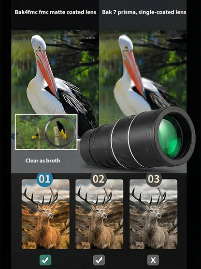 ⏳ 50% OFF🔥Used by American Mountain Guides! 100x HD Monocular, IPX5 Waterproof & Fog-Proof🧭🔭