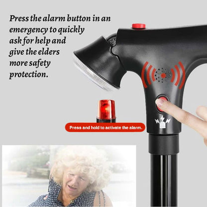 Multifunctional Folding Elderly Cane – Adjustable height, ergonomic grip