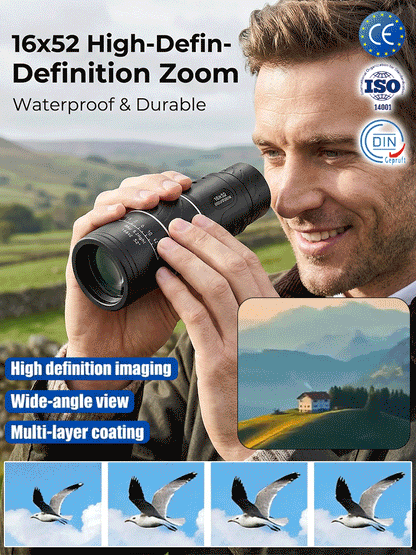 ⏳ 50% OFF🔥Used by American Mountain Guides! 100x HD Monocular, IPX5 Waterproof & Fog-Proof🧭🔭