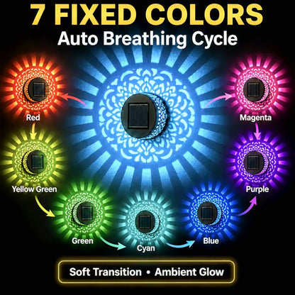 📢50%OFF📢Seven-Color Changing Solar Mandala Projection Wall Light