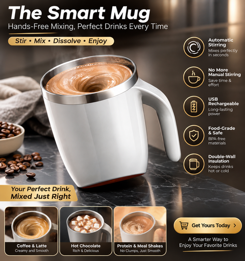 Automatic Mixing Cup Electric Rotating Coffee Cup Stainless Steel Mug Milk Shake Rotating Magnetic Mug Water Cups